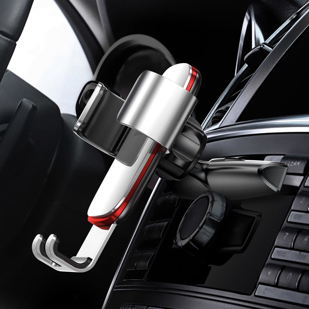 Baseus Metal Age Gravity Car Mount, universal, sølv SUYL-J0S