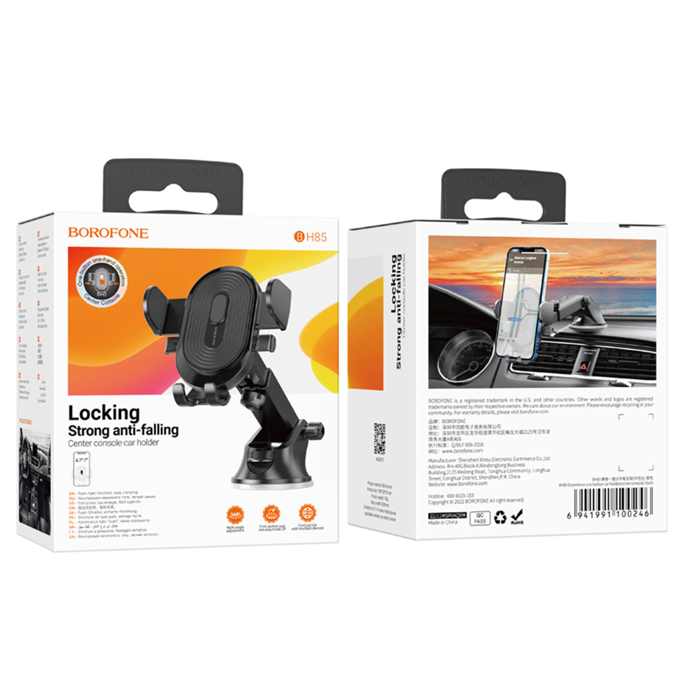 Borofone BH85 Experience Bilholder, 4.7 tommer - 7 tommer, Sort
