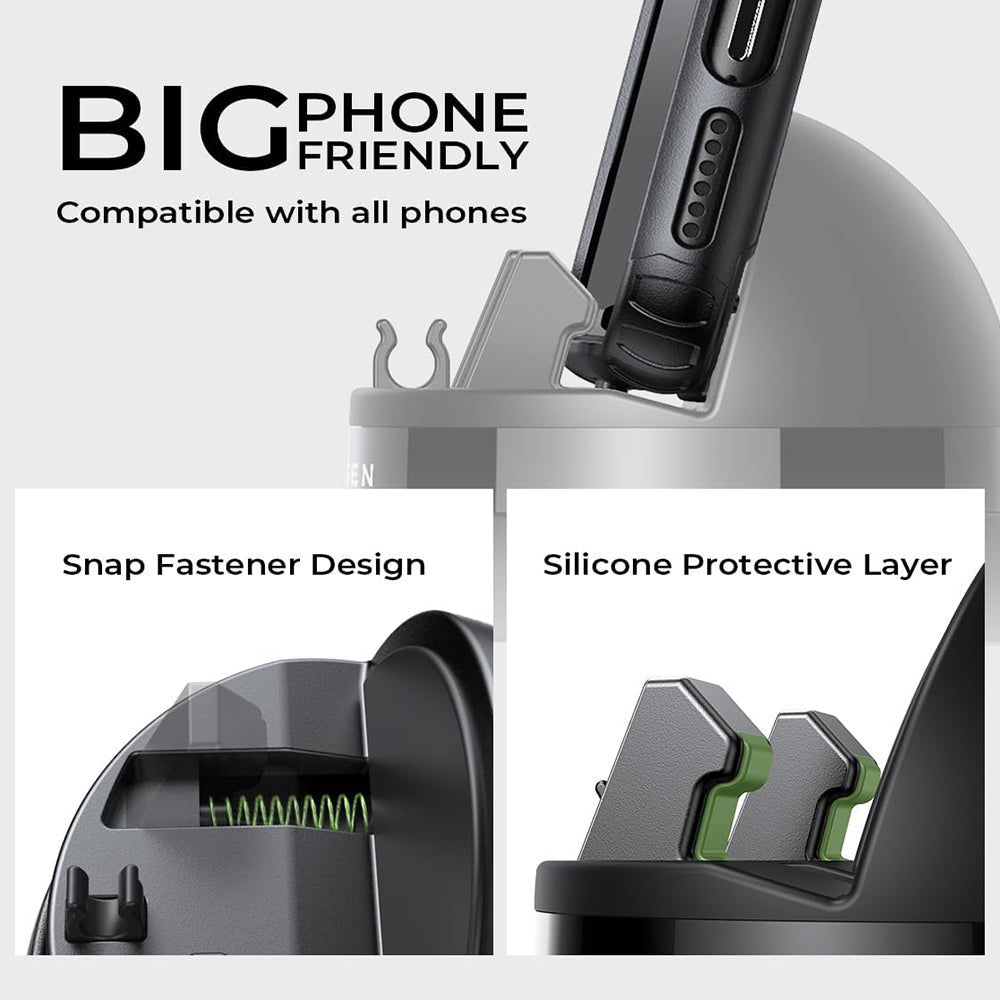 Lisen Bilholder til Telefon / Tablet med tykkelse 6mm - 13mm, Sort YL0224060015