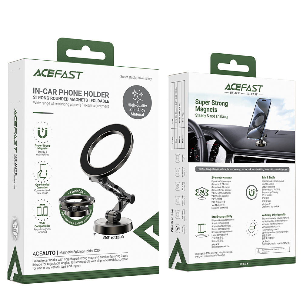 Magnetisk Bilholder Acefast D20, Universal, Grå