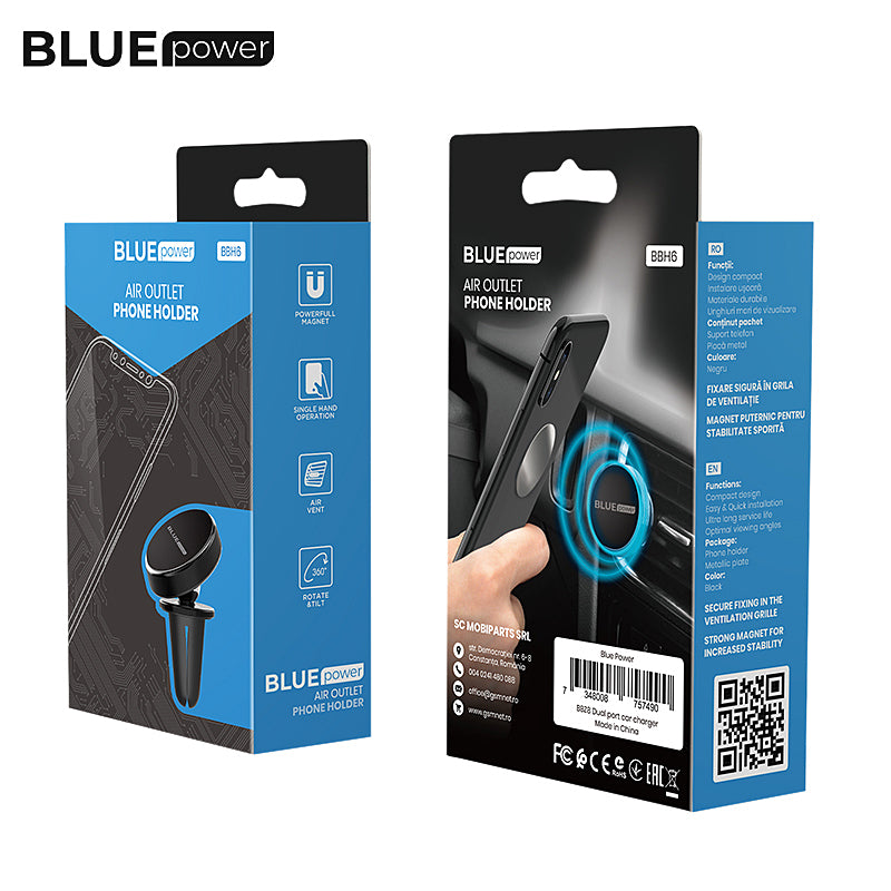 BLUE Power magnetisk bilholder BBH6, universal, sort