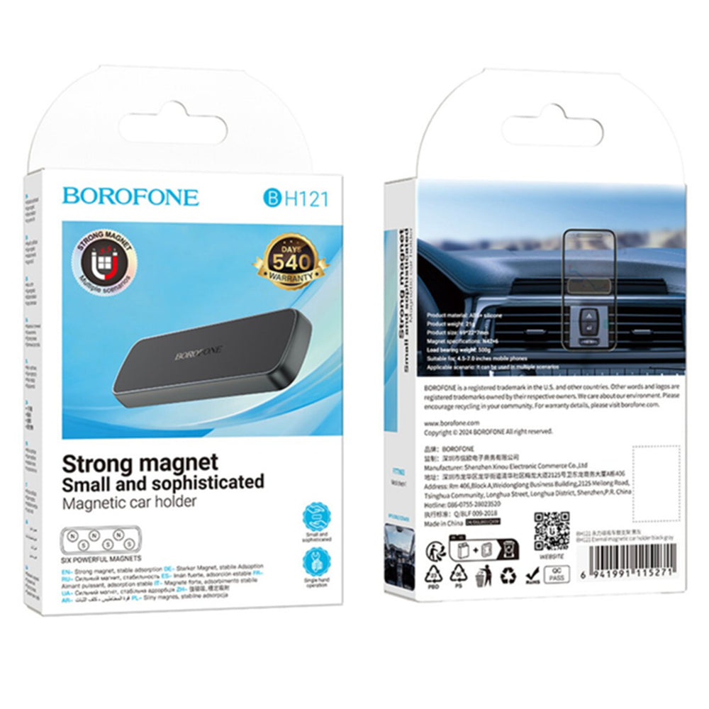 Magnetisk Bilholder Borofone BH121, 4.5inch - 7inch, Sort Grå