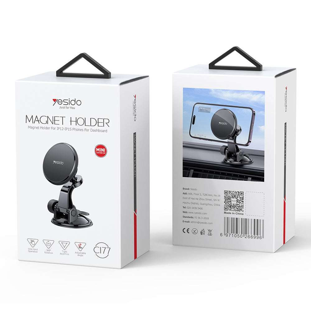 Magnetisk Bilholder Yesido C177, Universal, Sort
