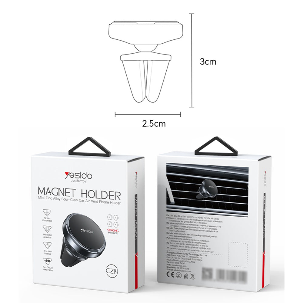Magnetisk Bilholder Yesido C214, Universal, Sort