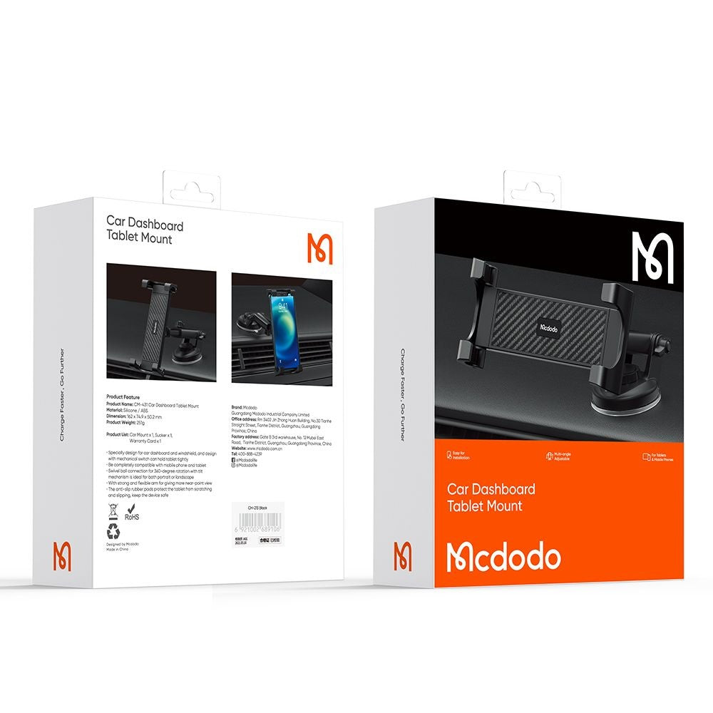 McDodo CM-4310 Bilholder til Telefon / Tablet, 4.7inch - 12.9inch, Sort