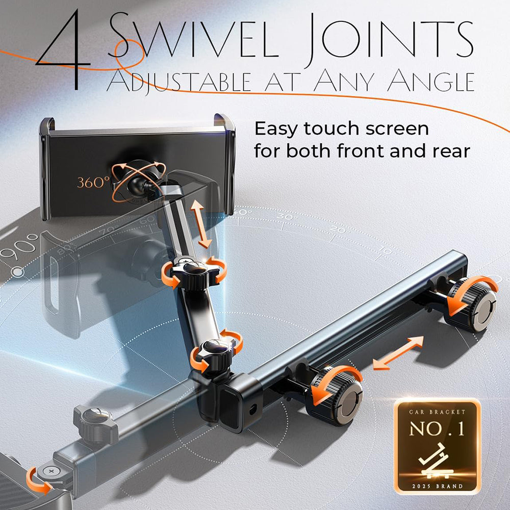 Bilhovedstøtteholder Lisen til Telefon / Tablet, 4.7inch - 12.9inch, Sort YL0423090004