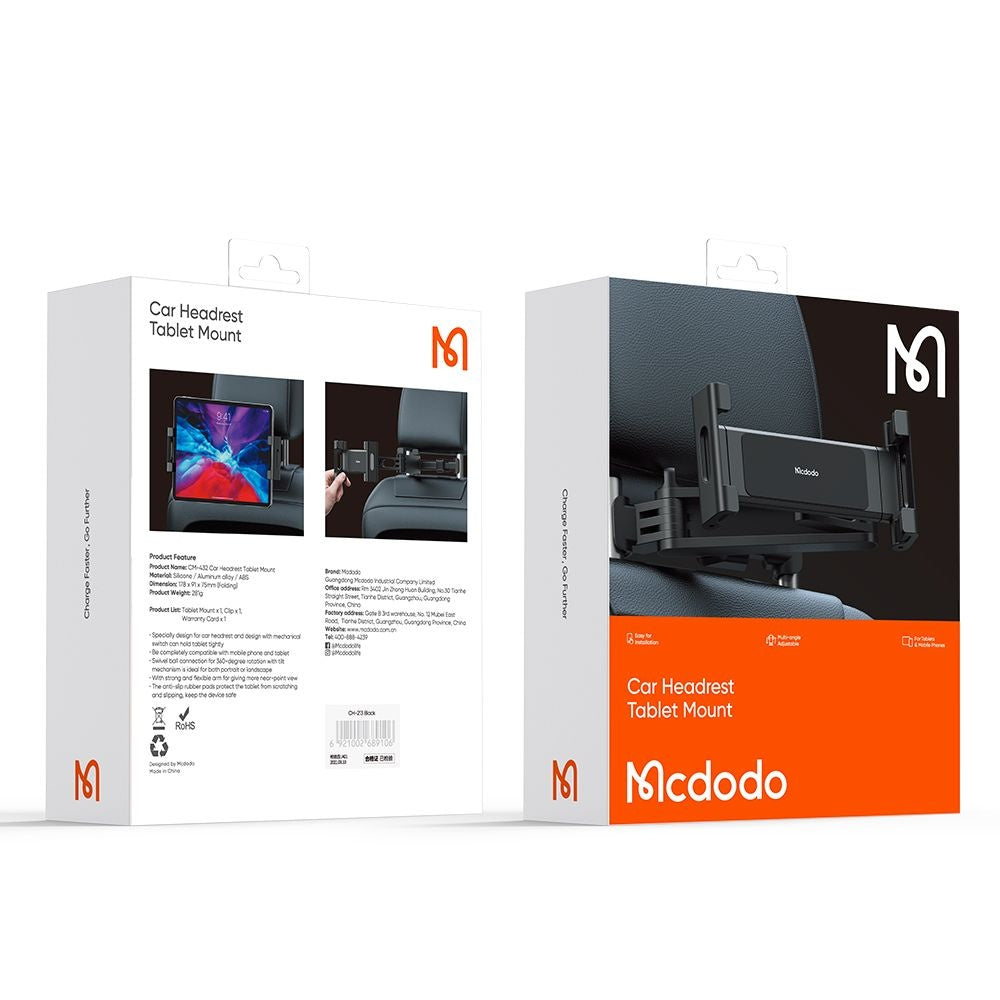Bilhovedstøtteholder McDodo CM-4320 til Telefon / Tablet, 4.7inch - 12.9inch, Sort