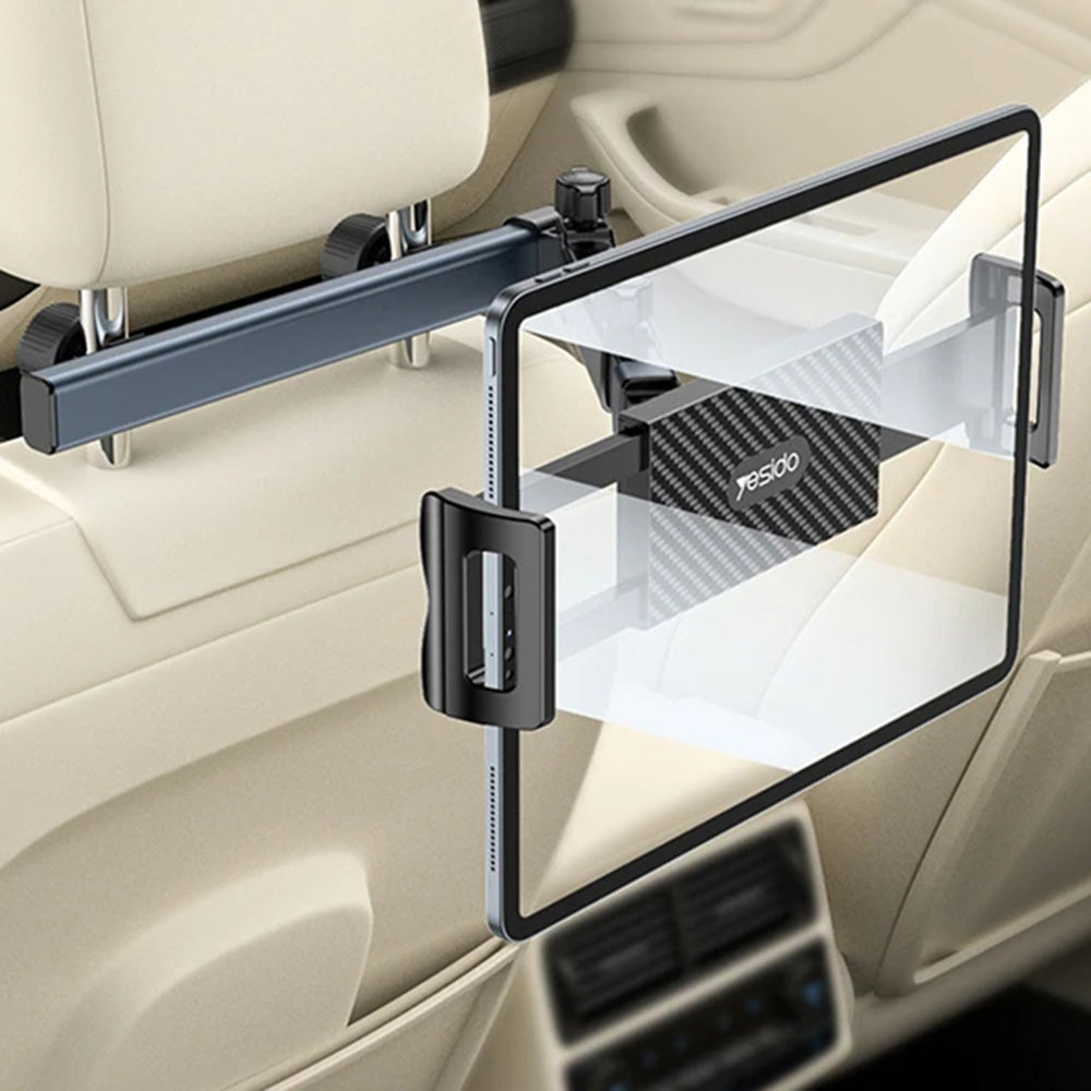 Bilhovedstøtteholder Yesido C294 til Telefon / Tablet, 4.7inch - 13inch, Sort