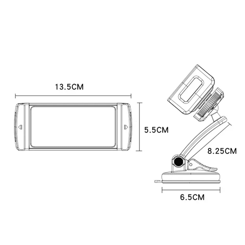 Bilholder Yesido C171, 4.7 tommer - 12 tommer, Sort