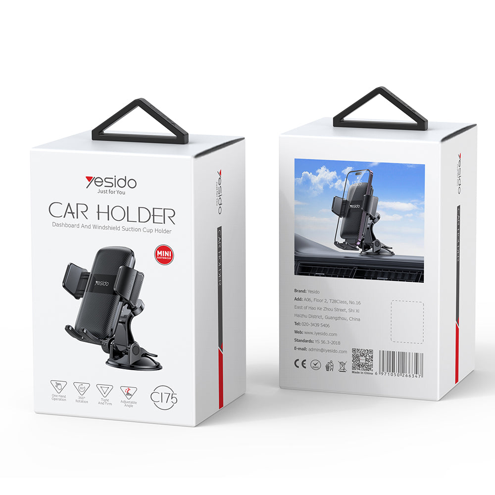 Bilholder Yesido C175, 4.7inch - 7.2inch, Sort