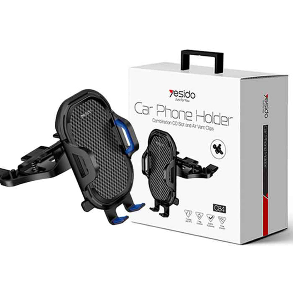 Bilholder Yesido C84, 4.7inch - 7.4inch, Sort