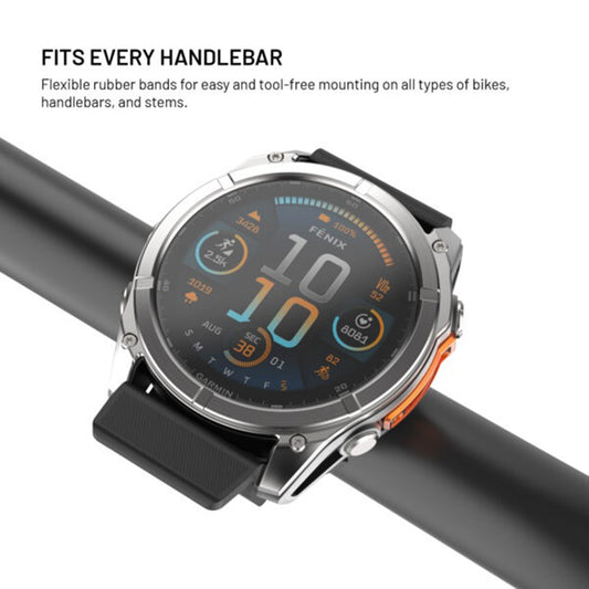 Fast cykelholder til Garmin Watch 22mm / Edge Computer, Sort