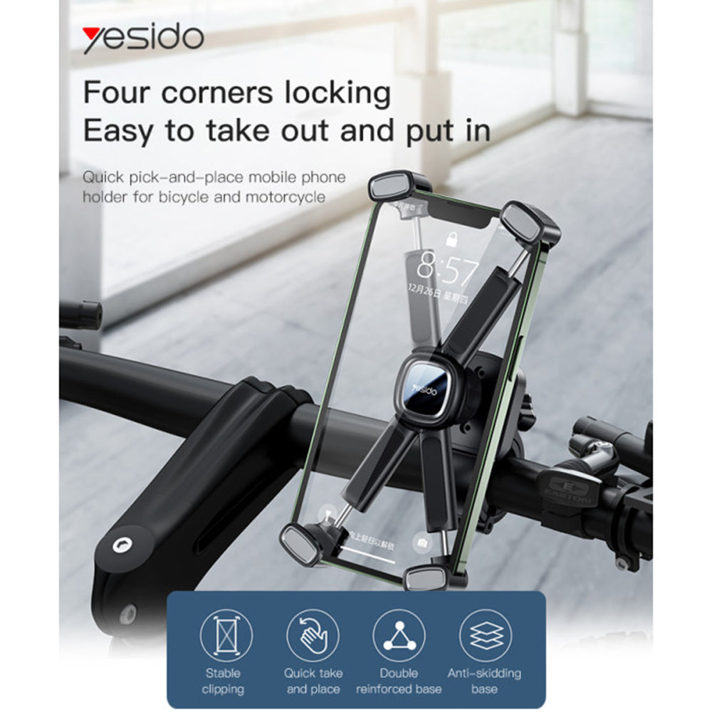 Cykelholder Yesido C191, 4.5inch - 6.8inch, Sort