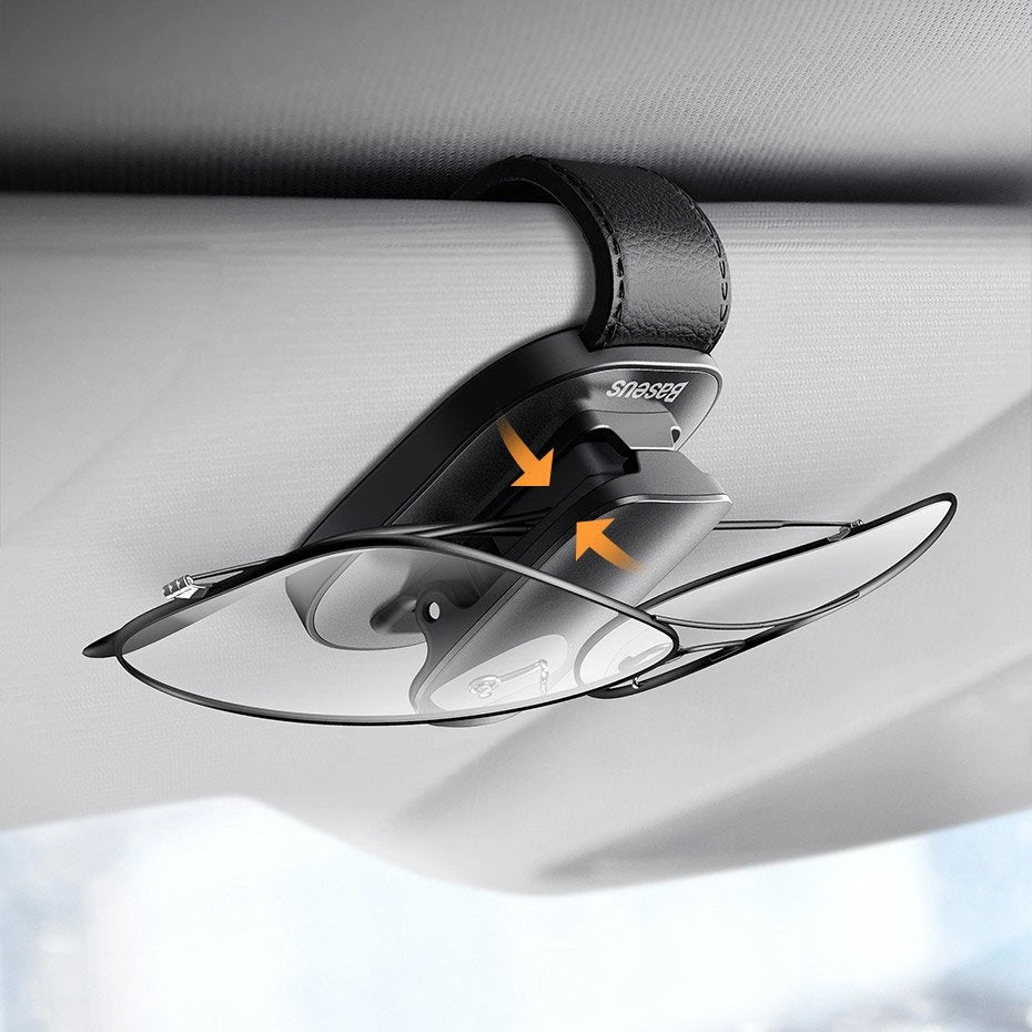 Baseus Platinum Platinum Clip solbrilleholder med parasol, sølv ACYJN-B0S
