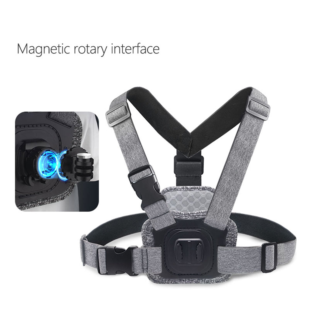 Techsuit JX-002 Sportskamera Brystholder til GoPro Series, Grå
