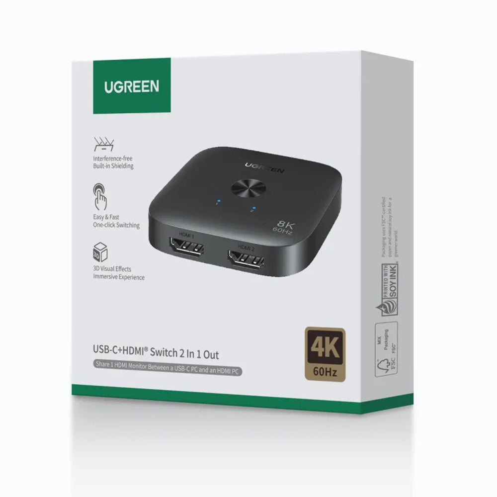 Switch Video HDMI UGREEN 65877, Sort