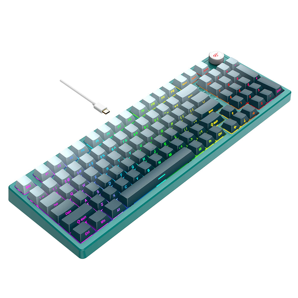 HAVIT KB899L Gaming Keyboard, RGB, 1.8m, White Green