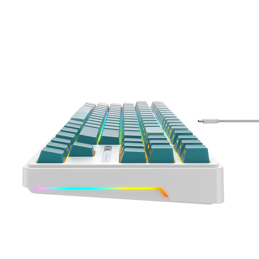 Gamingtastatur Wired USB HAVIT KB901L, RGB, 1.8m, Hvid Grøn