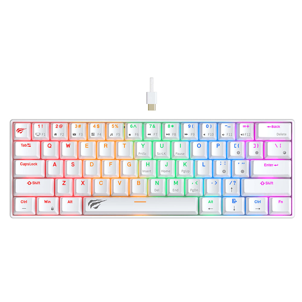 Gaming Tastatur Kablet USB HAVIT KB903L, RGB, 1,8m, Hvid
