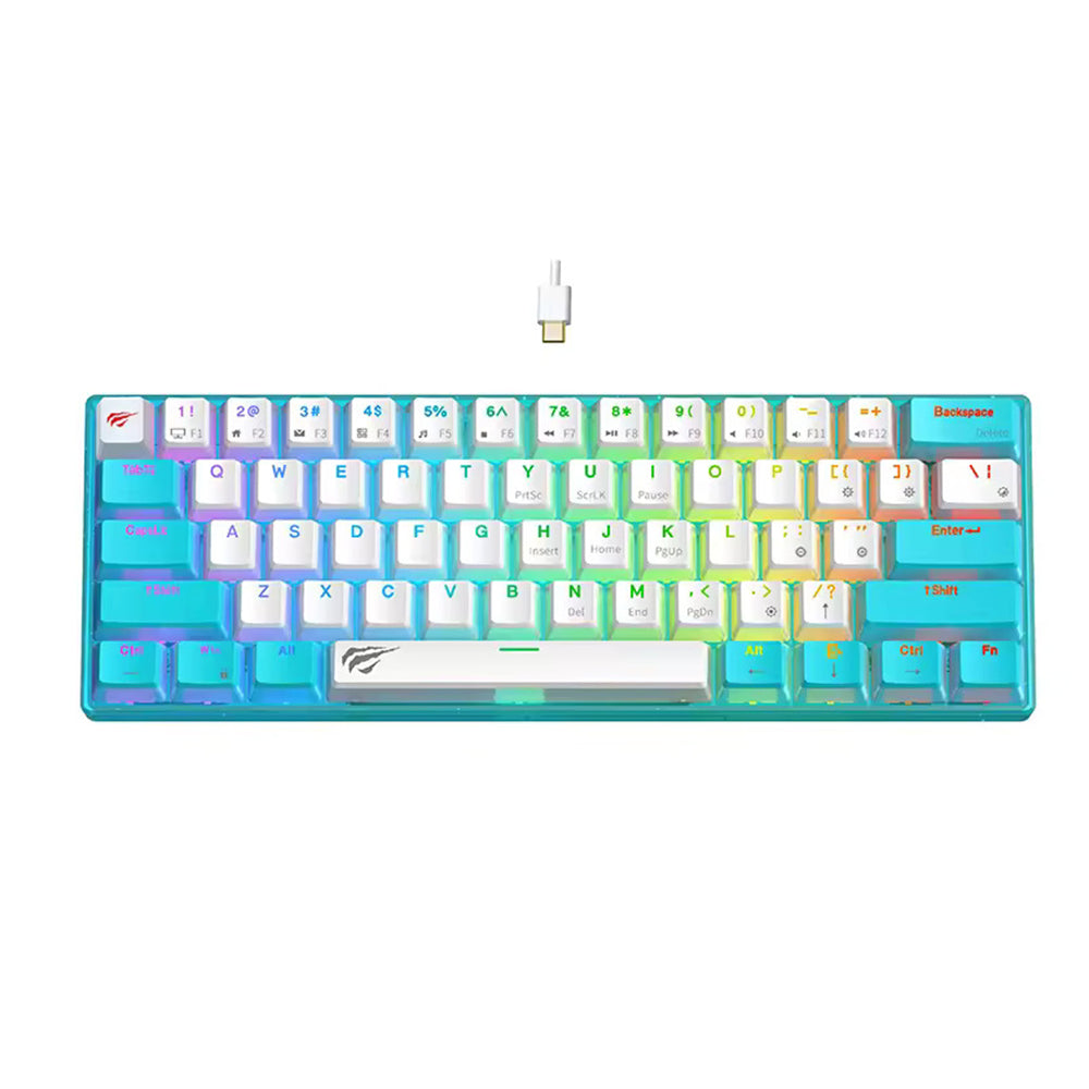 Gaming Tastatur Kablet USB HAVIT KB903L, RGB, 1,8m, Blå Hvid