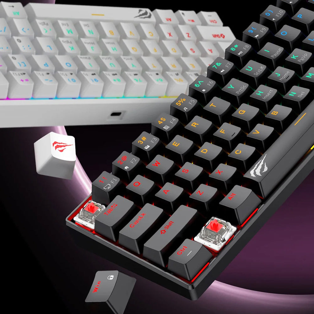 Gaming Tastatur Kablet USB HAVIT KB903L, RGB, 1,8m, Blå Hvid