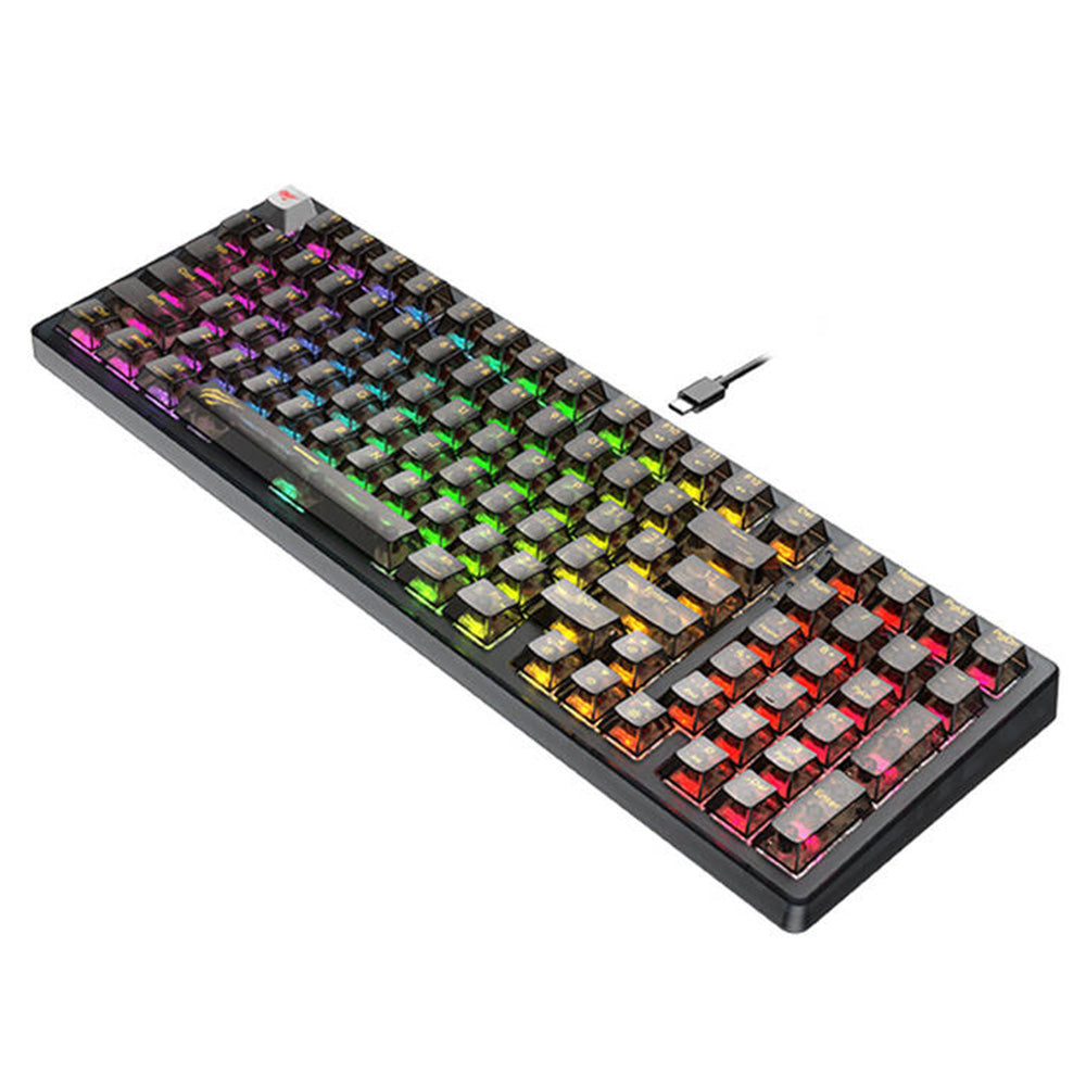 Gamingtastatur Wired USB HAVIT KB875L, RGB, 1,8 m, Sort Transparent
