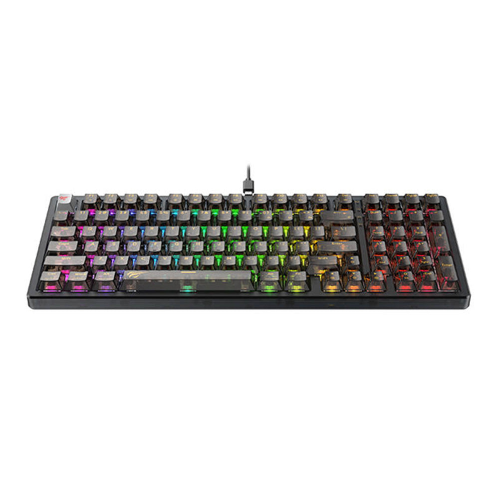 Gamingtastatur Wired USB HAVIT KB875L, RGB, 1,8 m, Sort Transparent