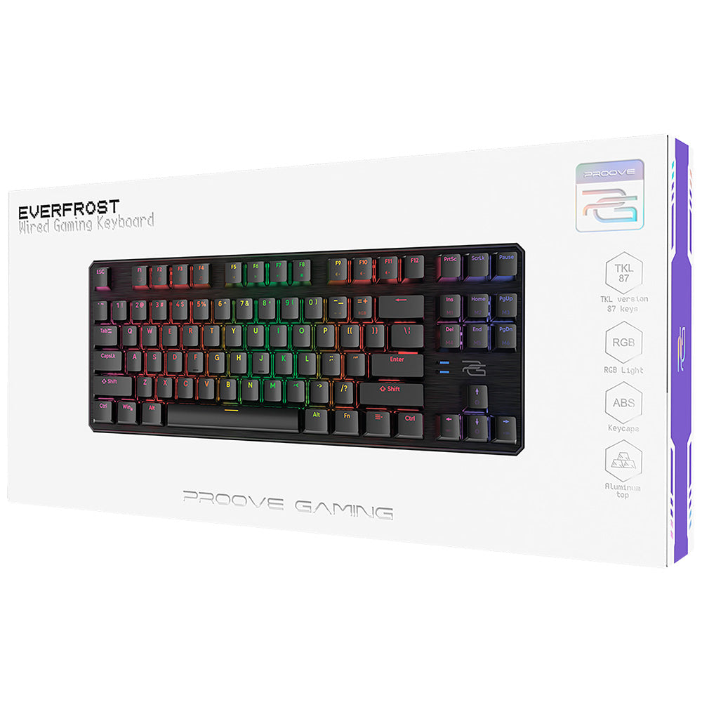 Gamingtastatur Wired USB Proove Everfrost, RGB, 1,8m, Sort CKEVEN00000401
