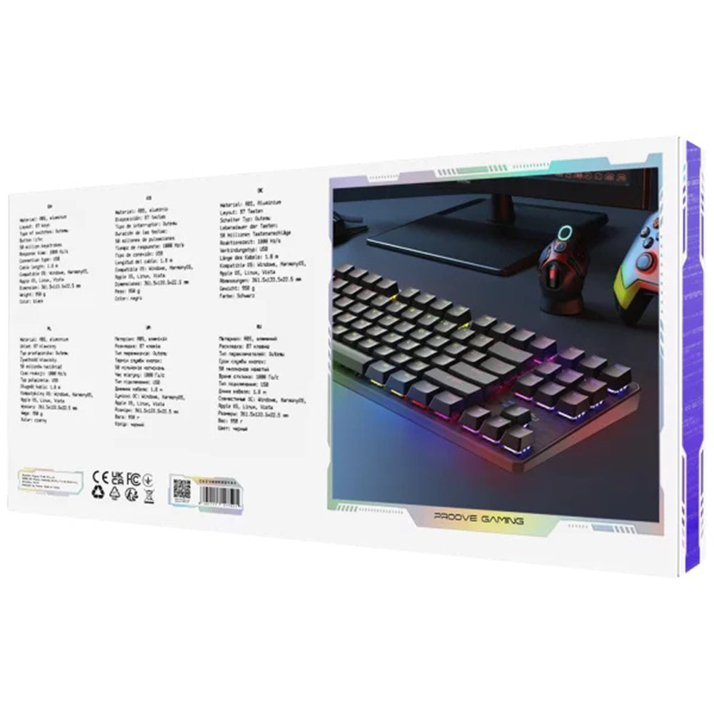 Gamingtastatur Wired USB Proove Everfrost, RGB, 1,8m, Sort CKEVEN00000401