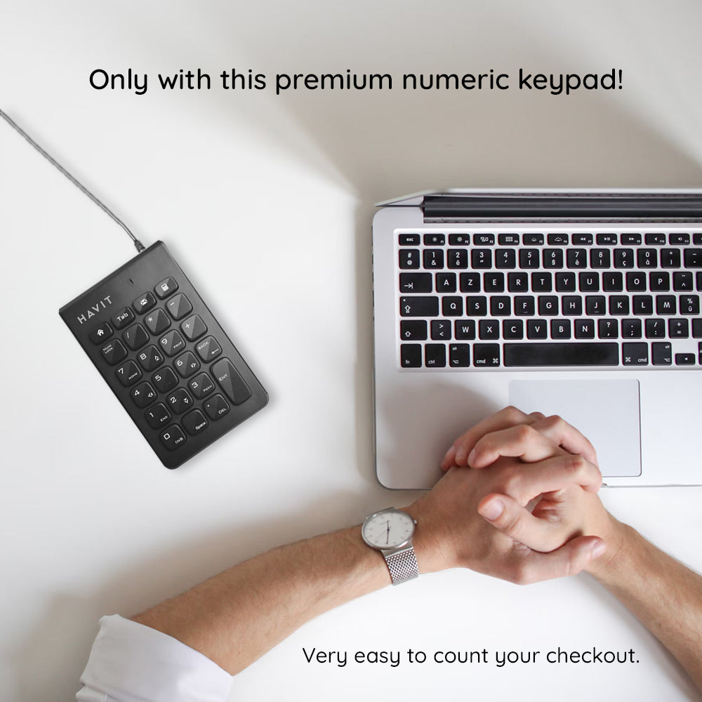 Numerisk Tastatur Wired USB HAVIT KB223, 1.5m, Sort