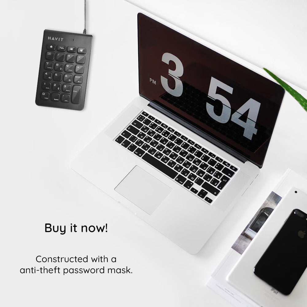 Numerisk Tastatur Wired USB HAVIT KB223, 1.5m, Sort