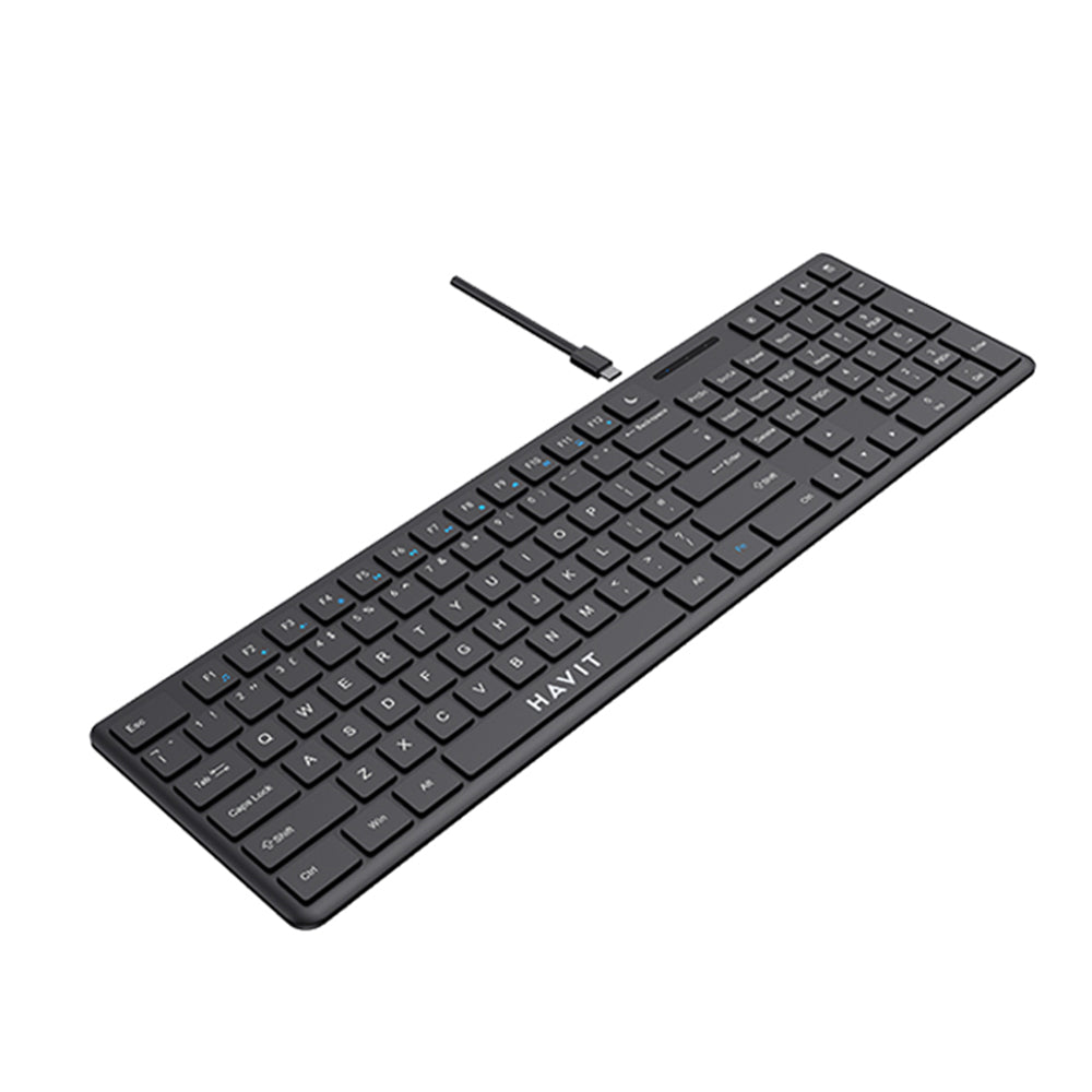 Tastatur Wired USB HAVIT KB252, USB-C, 1,5 m, Sort
