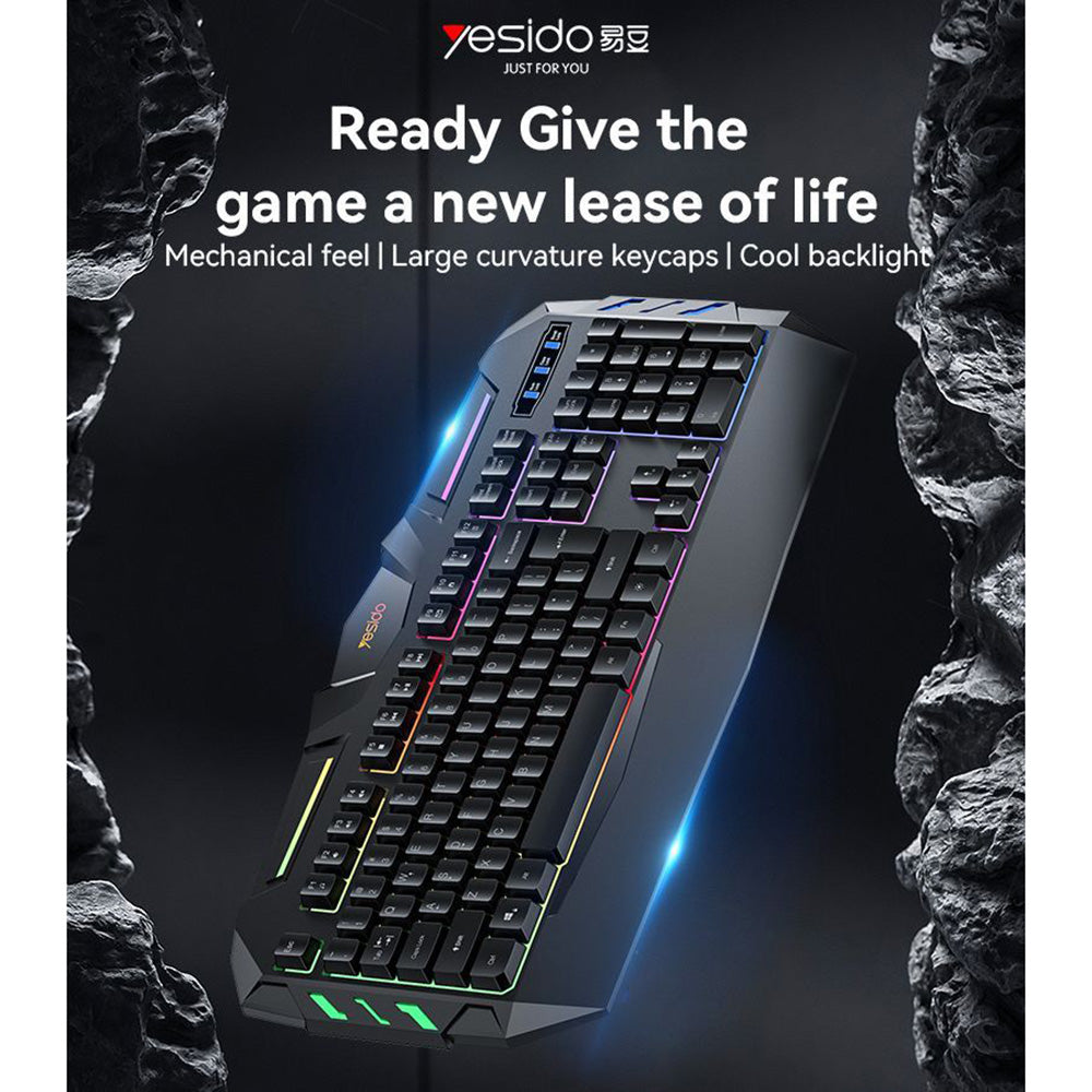 Yesido KB21 Wired USB Gaming Keyboard, RGB, 1.5m, Black