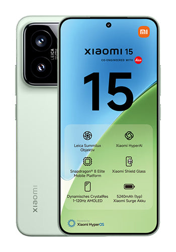 Mobiltelefon Xiaomi 15 5G Dual SIM, 512GB, 12GB, Grøn MZB0ITWEU
