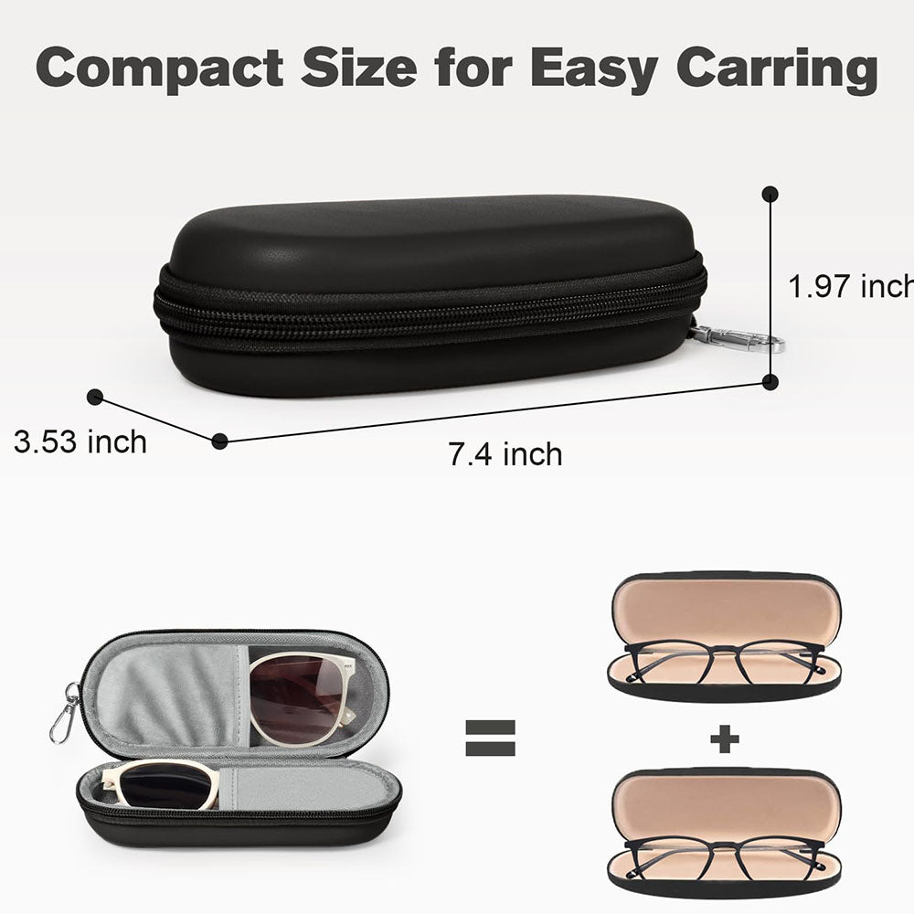 Techsuit ETJ3 Glasses Case, 165mm x 65mm x 40mm, Black