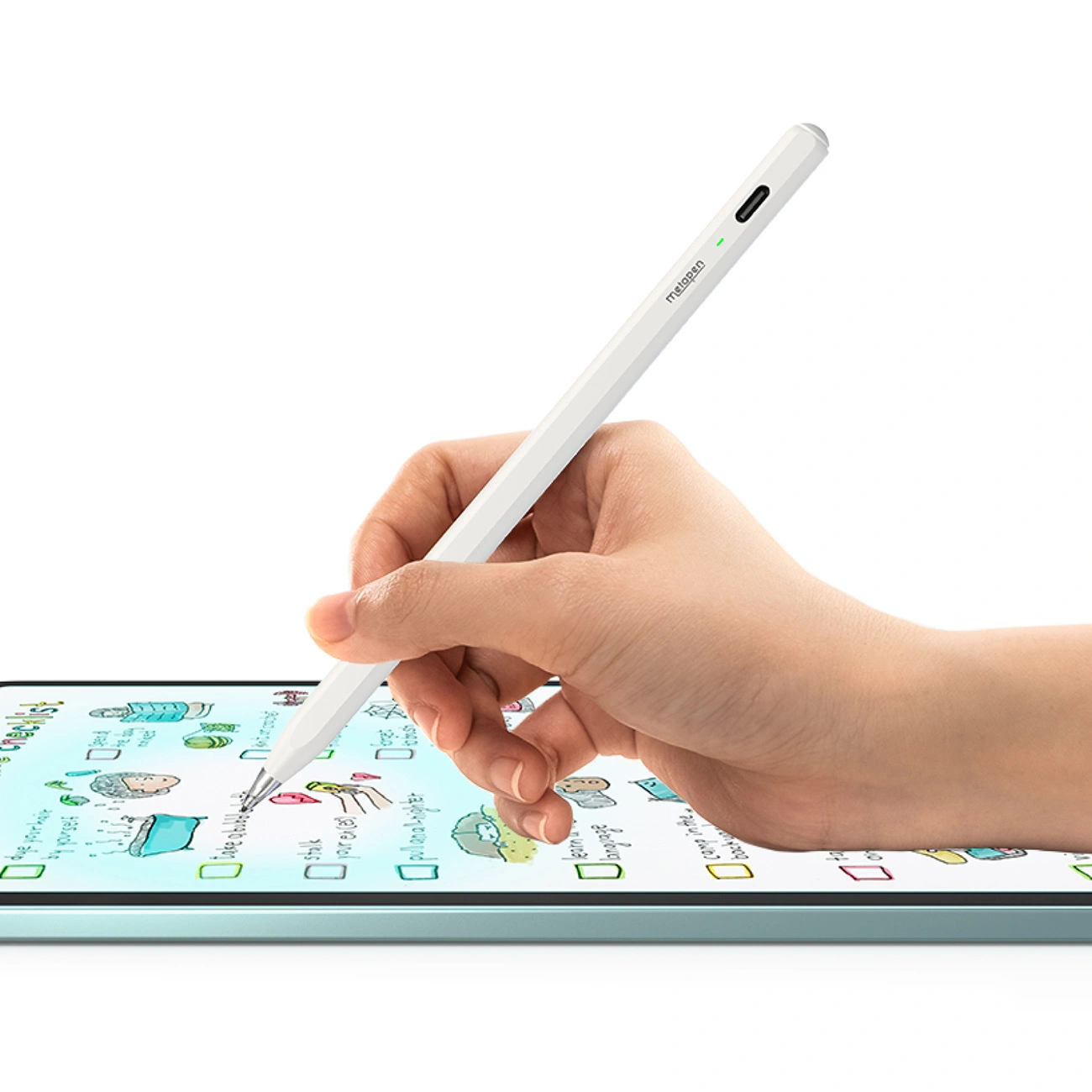 Touch Pen Metapen Air8 Pro til Apple iPad, Aktiv Version, Hvid ME-APP172