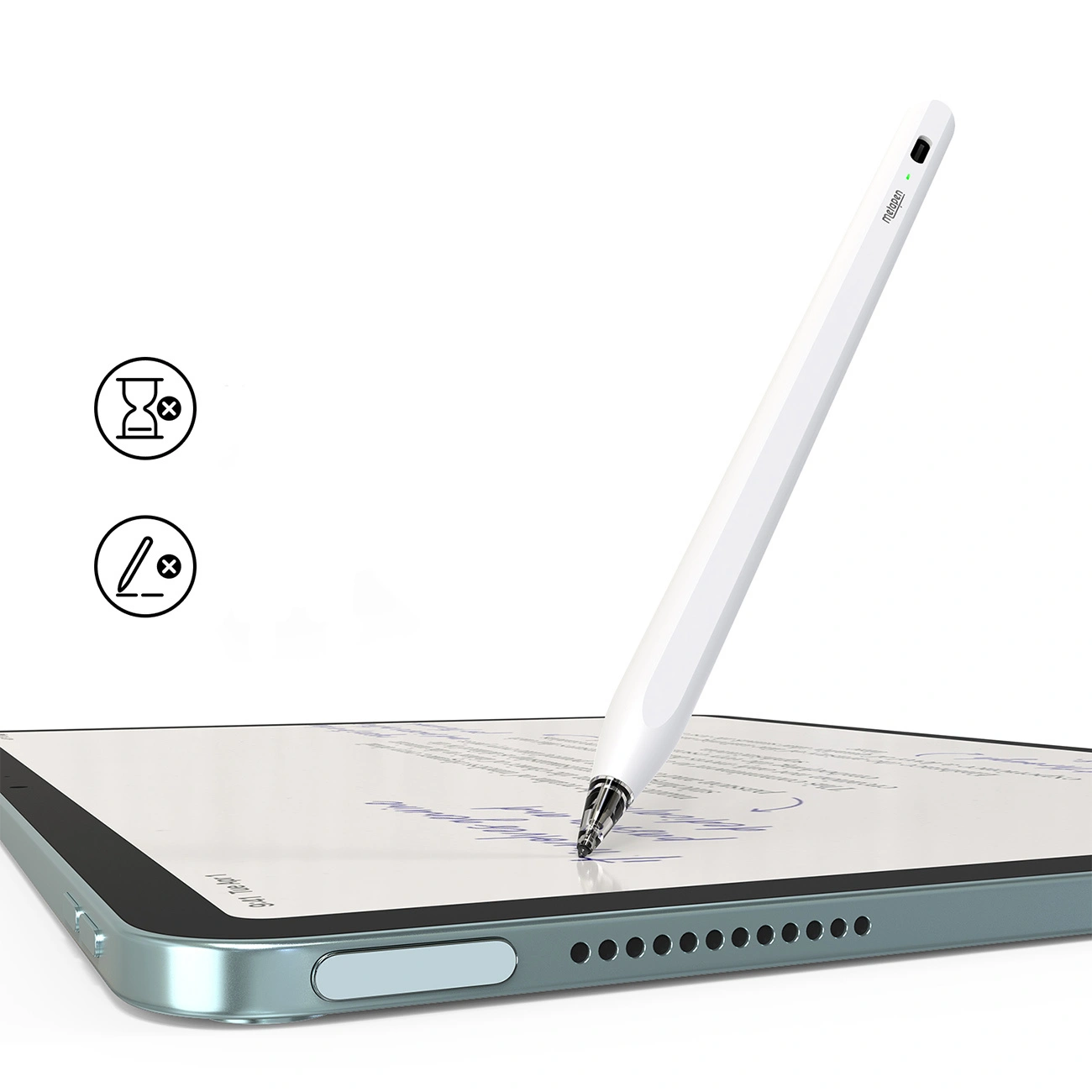 Touch Pen Metapen Air8 Pro til Apple iPad, Aktiv Version, Hvid ME-APP172