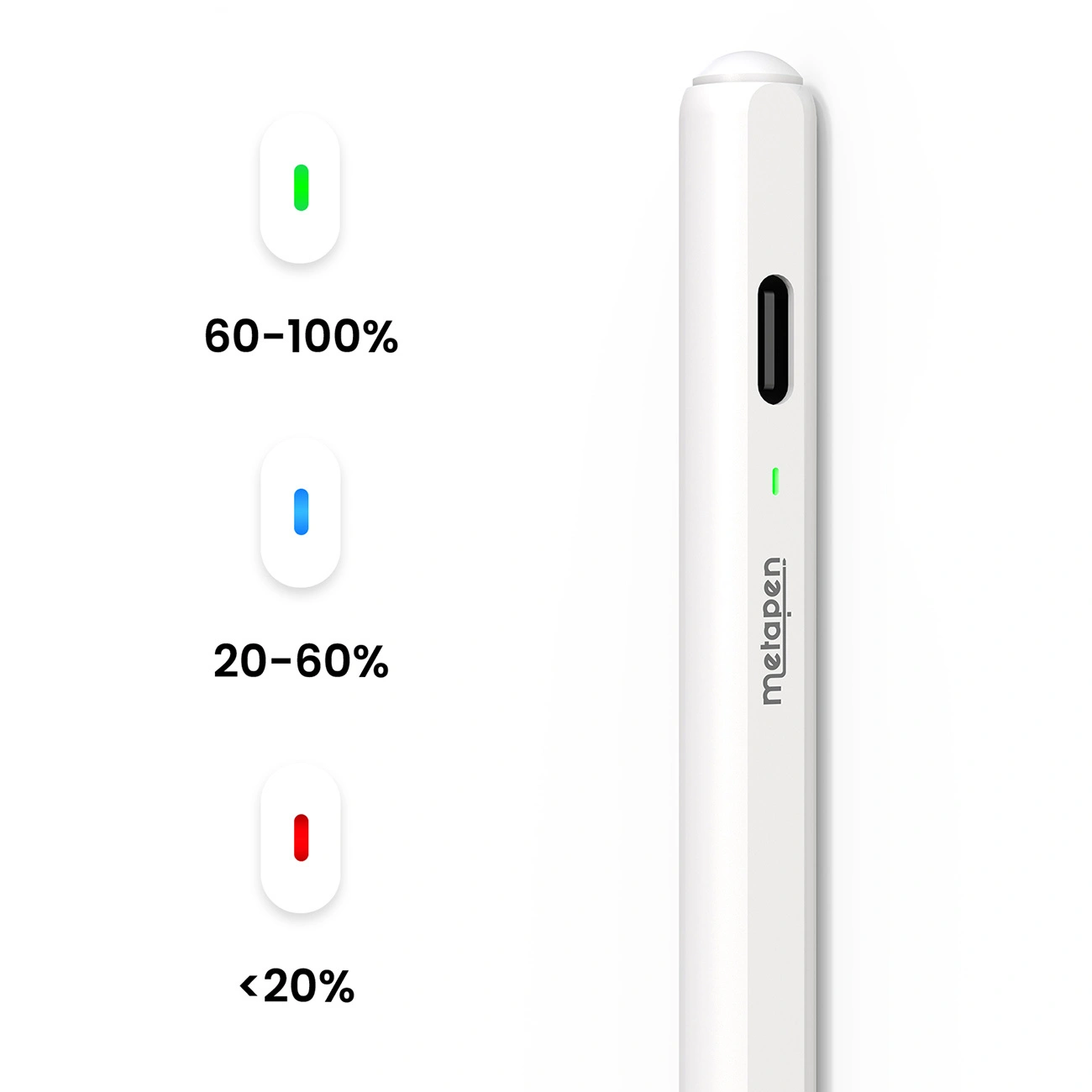 Touch Pen Metapen Air8 Pro til Apple iPad, Aktiv Version, Hvid ME-APP172