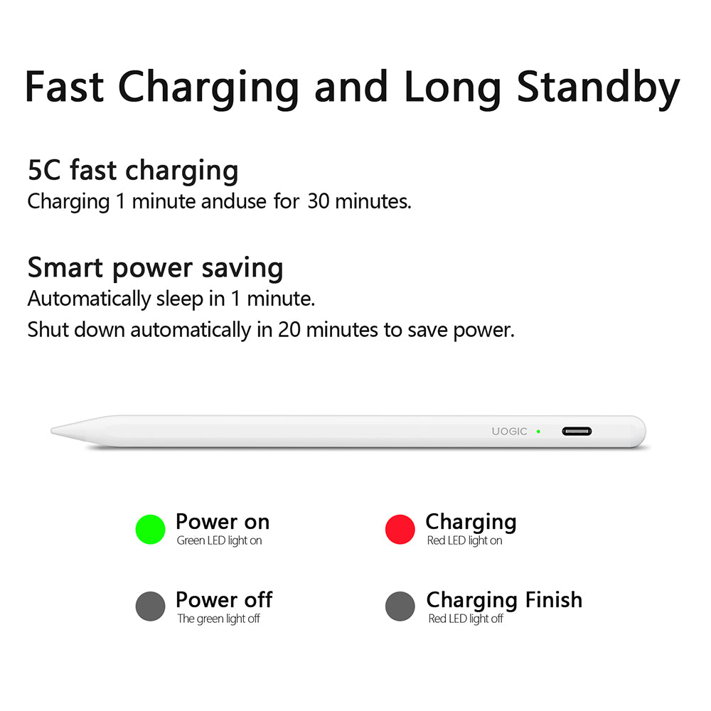 Touch Pen Techsuit AC10-CP til Apple iPad, Aktiv Version, Hvid