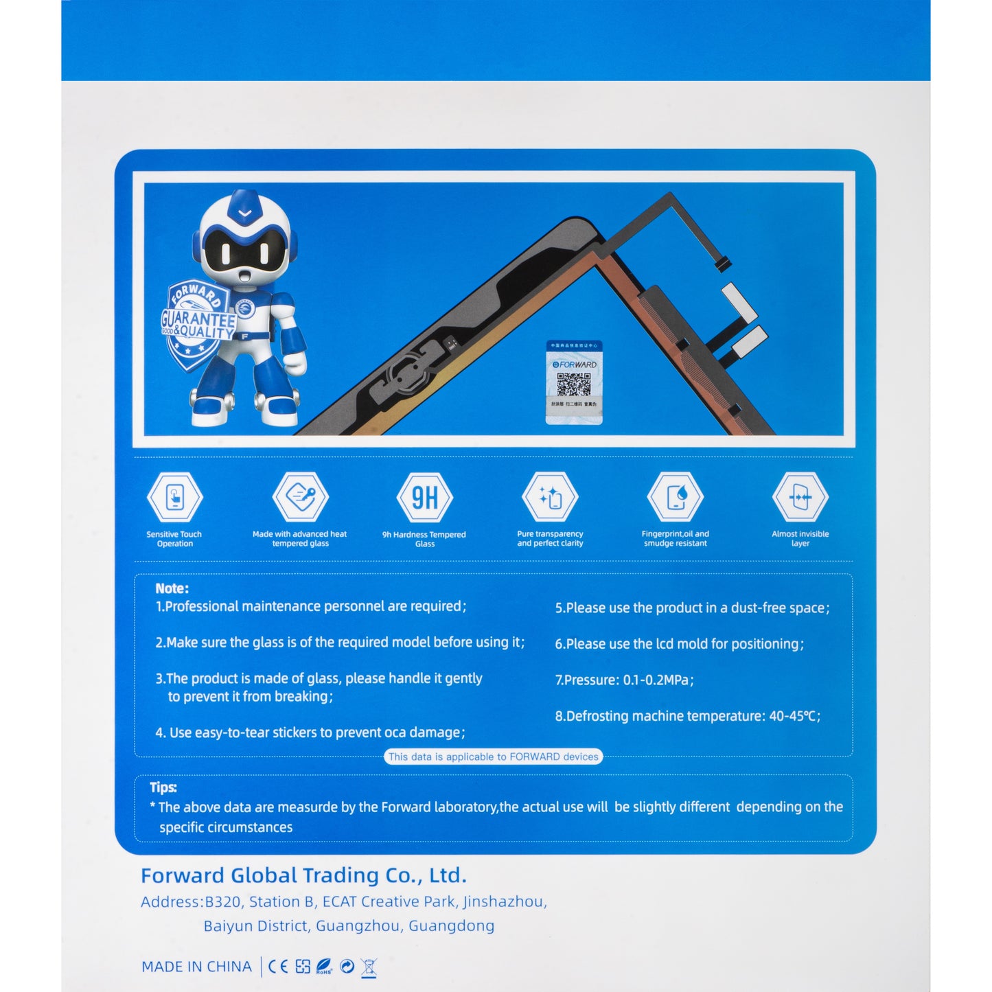 Touchscreen Forward Guard OCA til Apple iPad Pro 12.9 (2022), Sort