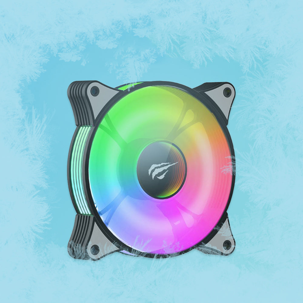 Ventilator HAVIT F2095, RGB, 600RPM - 1800RPM, 38dB, 1.44W, Sort