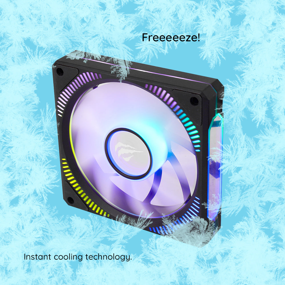 Ventilator HAVIT F2096, RGB, 1800RPM, 30dB, 3W, Sort