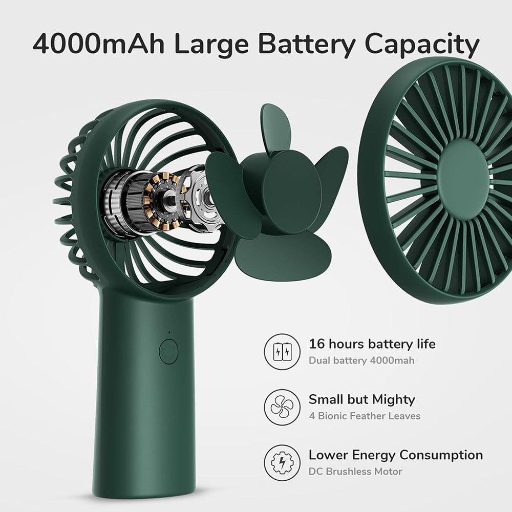 Bærbar ventilator JisuLife FA20X, Grøn