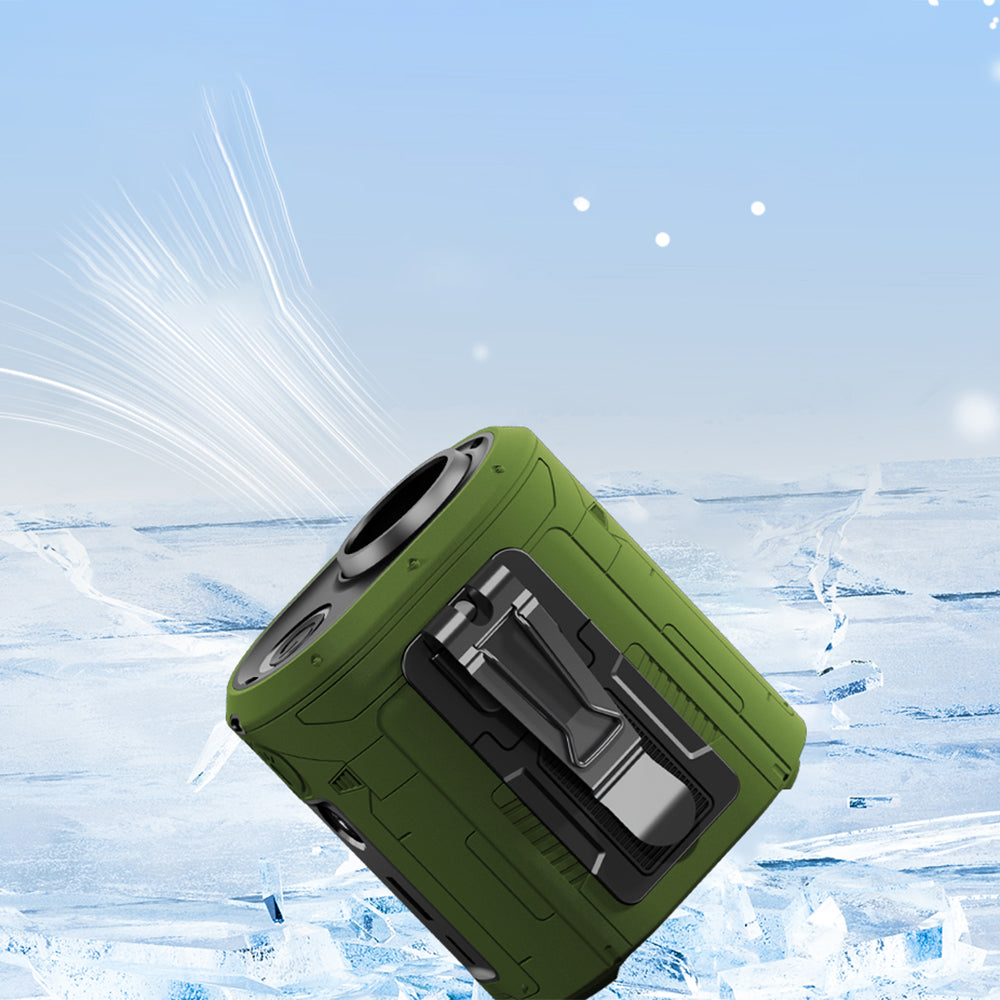 Bærbar ventilator Techsuit Z14 med eksternt batteri 5000mAh, Grøn