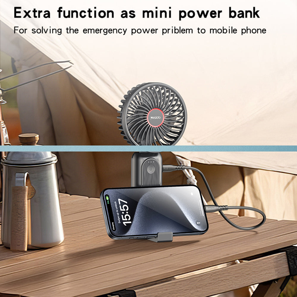 Bærbar Ventilator Yesido YF10, Sort