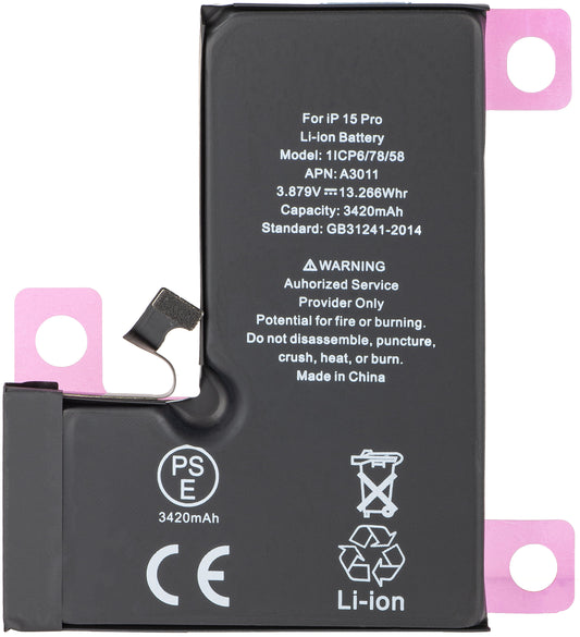 Apple iPhone 15 Pro batteri, Diagnostic High Capacity