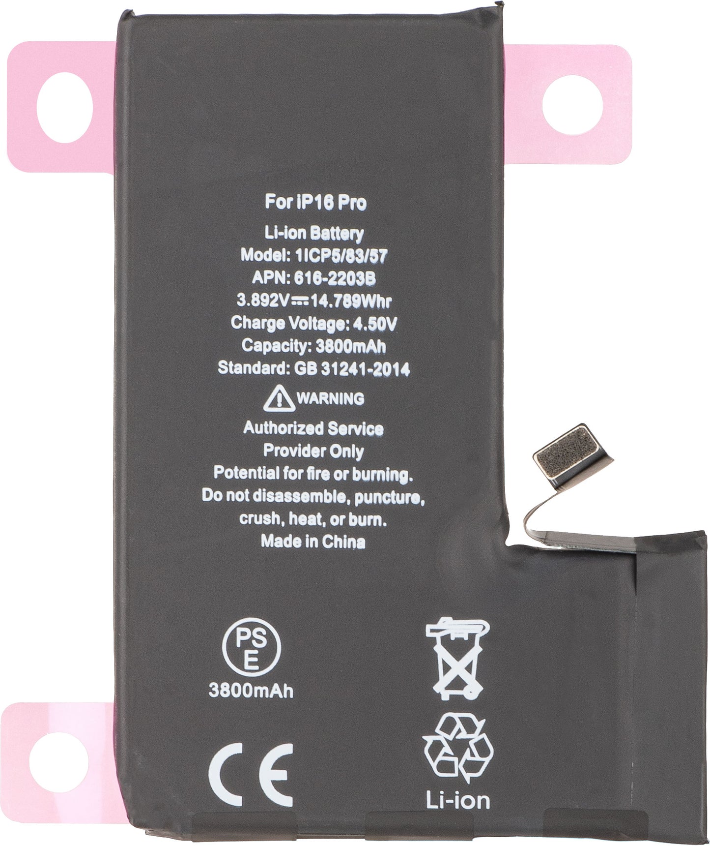 Apple iPhone 16 Pro batteri, høj kapacitet