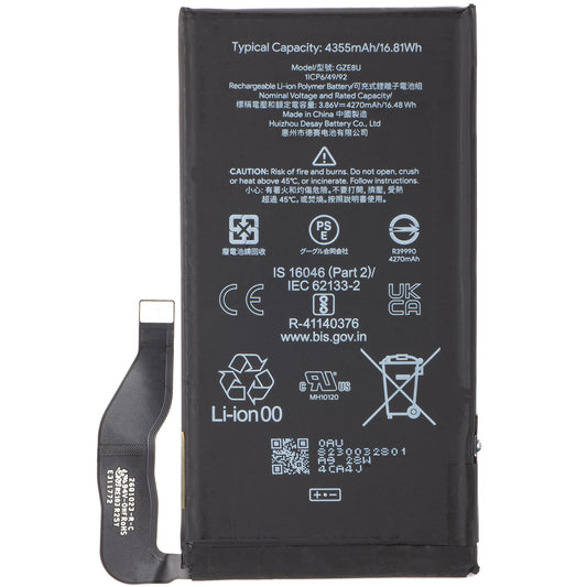 Batteri Google Pixel 7, GZE8U, Service Pack G949-00338-01