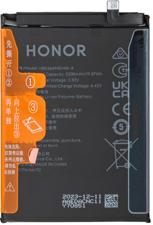 Batteri Honor Magic6 Lite, HB526694EHW, Swap 2402AAED
