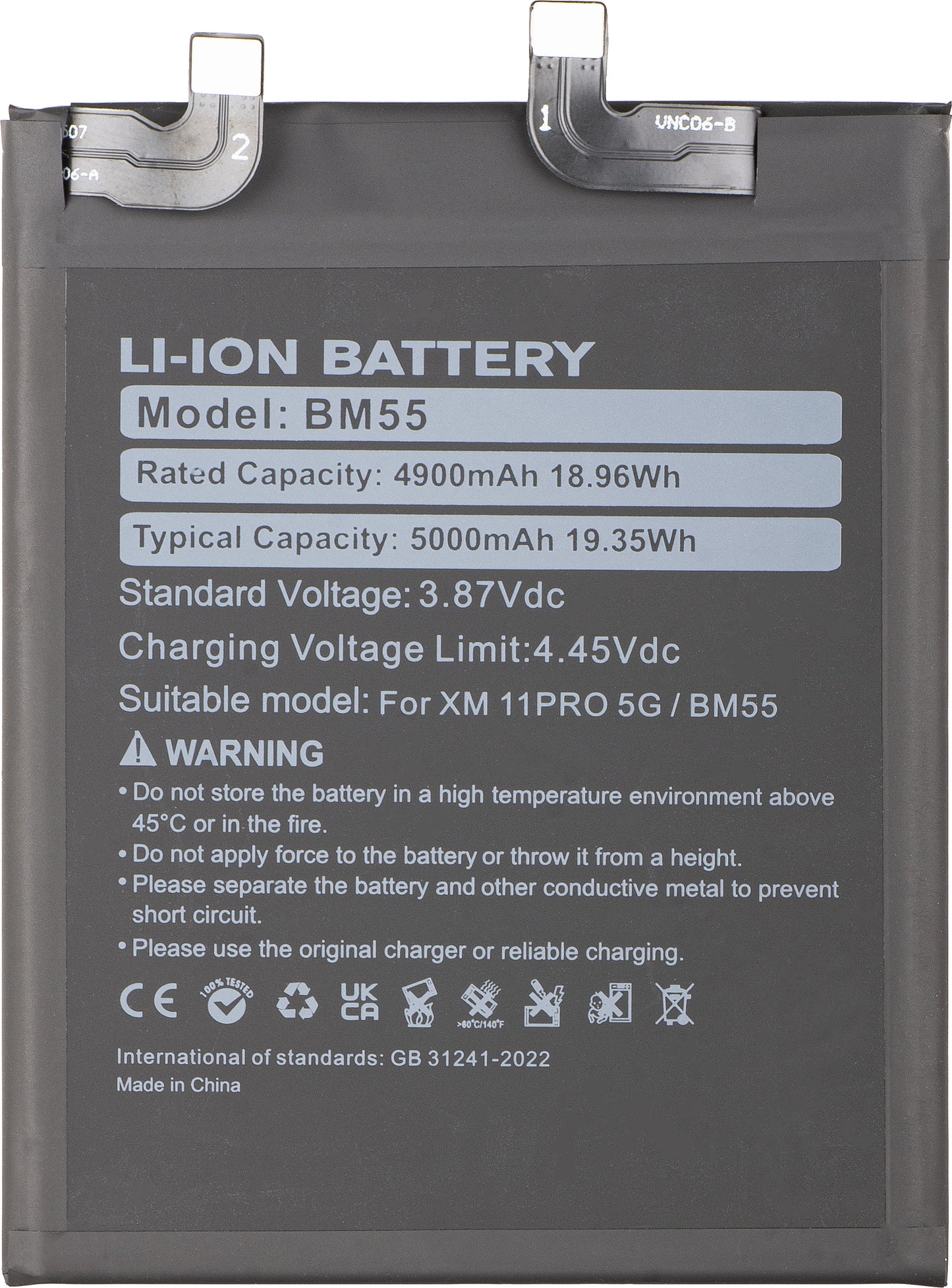 Batteri til Xiaomi Mi 11 Ultra, BM55
